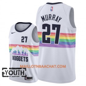 Maillot NBA Denver Nuggets Jamal Murray 27 2018-19 Nike City Edition Blanc Swingman - Enfant